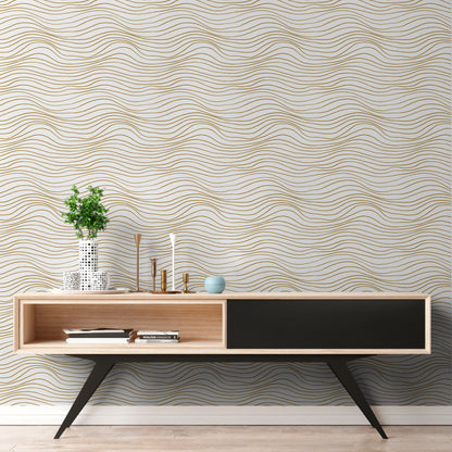 Golden Waves Wallpaper - C022