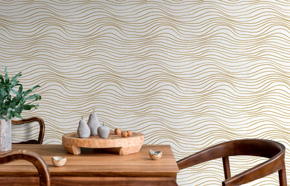 Golden Waves Wallpaper - C022