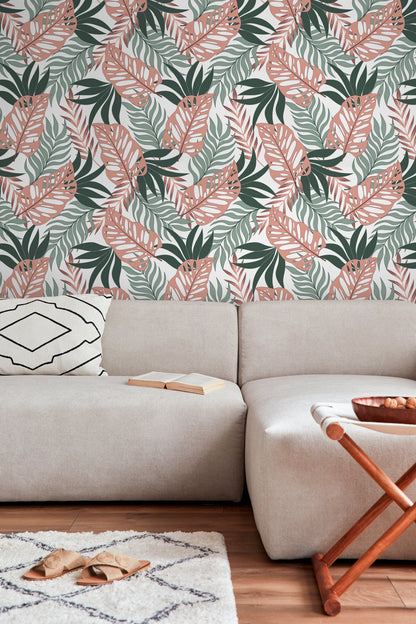 Wallpaper Peel and Stick Wallpaper Removable Wallpaper Home Decor Wall Art Wall Decor Room Decor / Tropical Monstera Leaf - C057