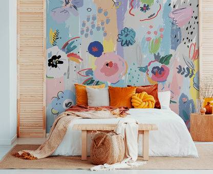 Removable Wallpaper Wallpaper Temporary Wallpaper Peel and Stick Wallpaper Colorful Wall Paper Mural - AS1-B483