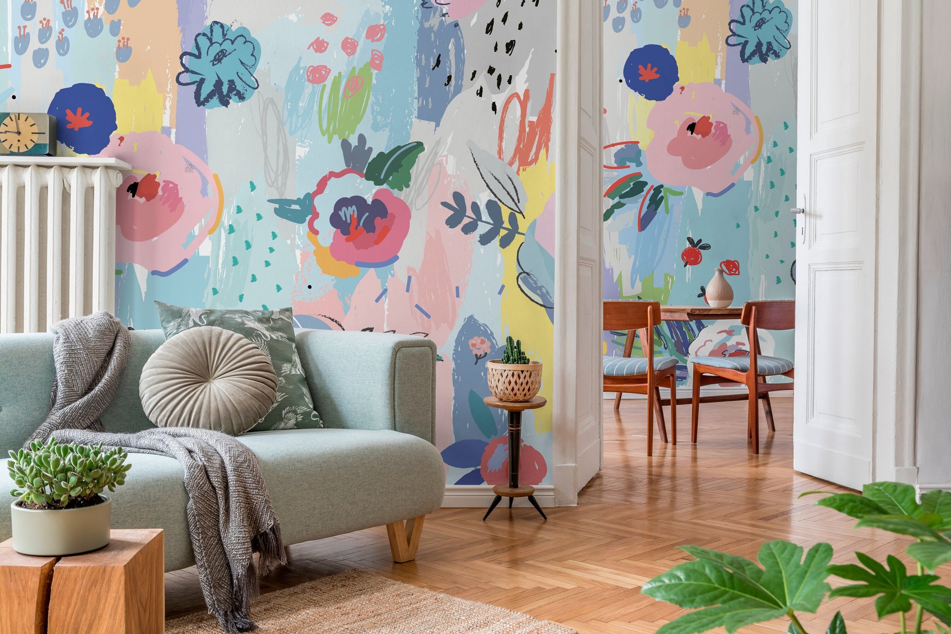 Removable Wallpaper Wallpaper Temporary Wallpaper Peel and Stick Wallpaper Colorful Wall Paper Mural - AS1-B483
