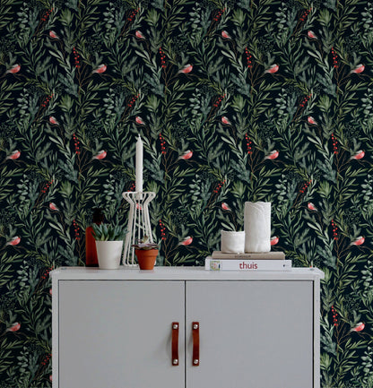 Tropical Wallpaper, Wall Decor, Peel and Stick, Removable Wallpaper, Leaves, Tropical Wallpaper - C253