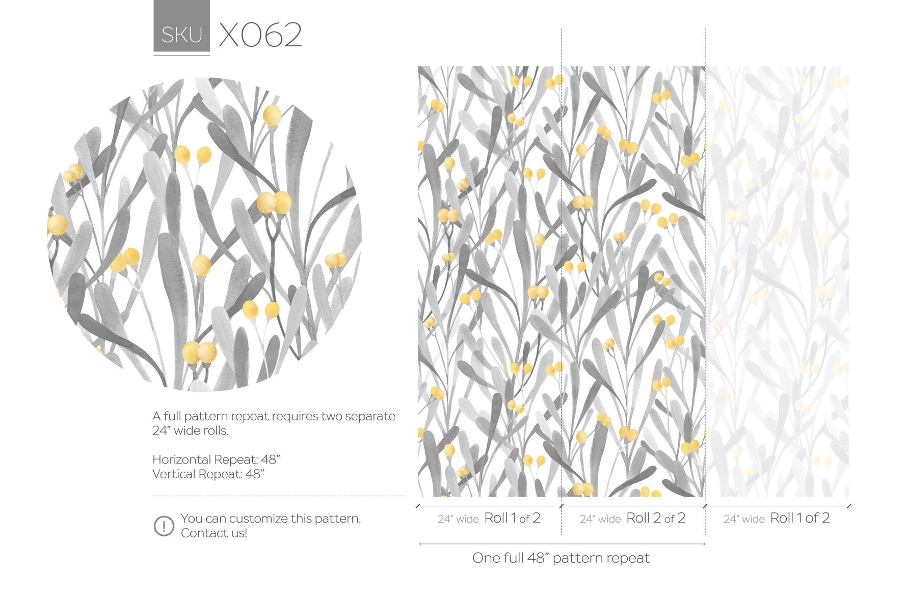 Removable Wallpaper, Temporary Wallpaper, Floral Wallpaper, Peel and Stick Wallpaper, Wall Paper, Boho - X062