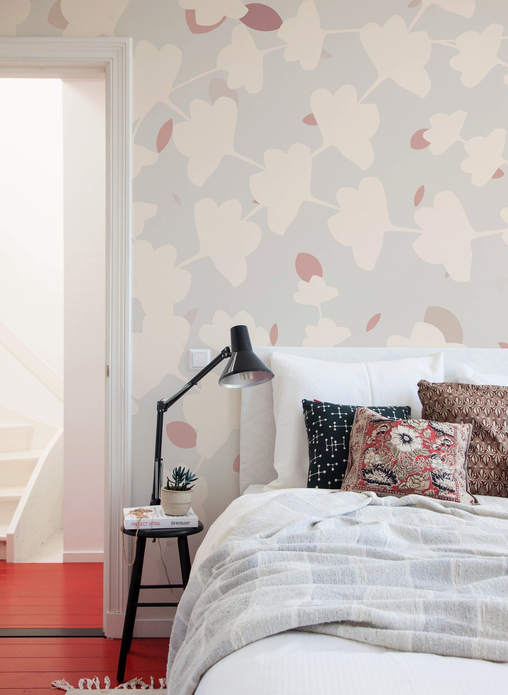 Removable Wallpaper, Temporary Wallpaper, Minimalistic Wallpaper, Peel and Stick Wallpaper, Leaf Wallpaper - X064