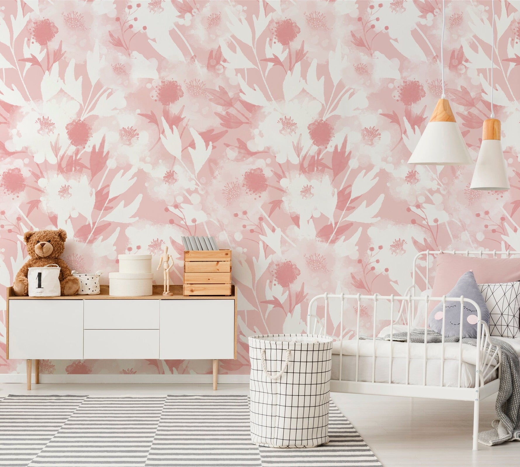 Peel and Stick Wallpaper Removable Wallpaper Wall Decor Home Decor Wall Art Printable Wall Art Room Decor / Pink - X130