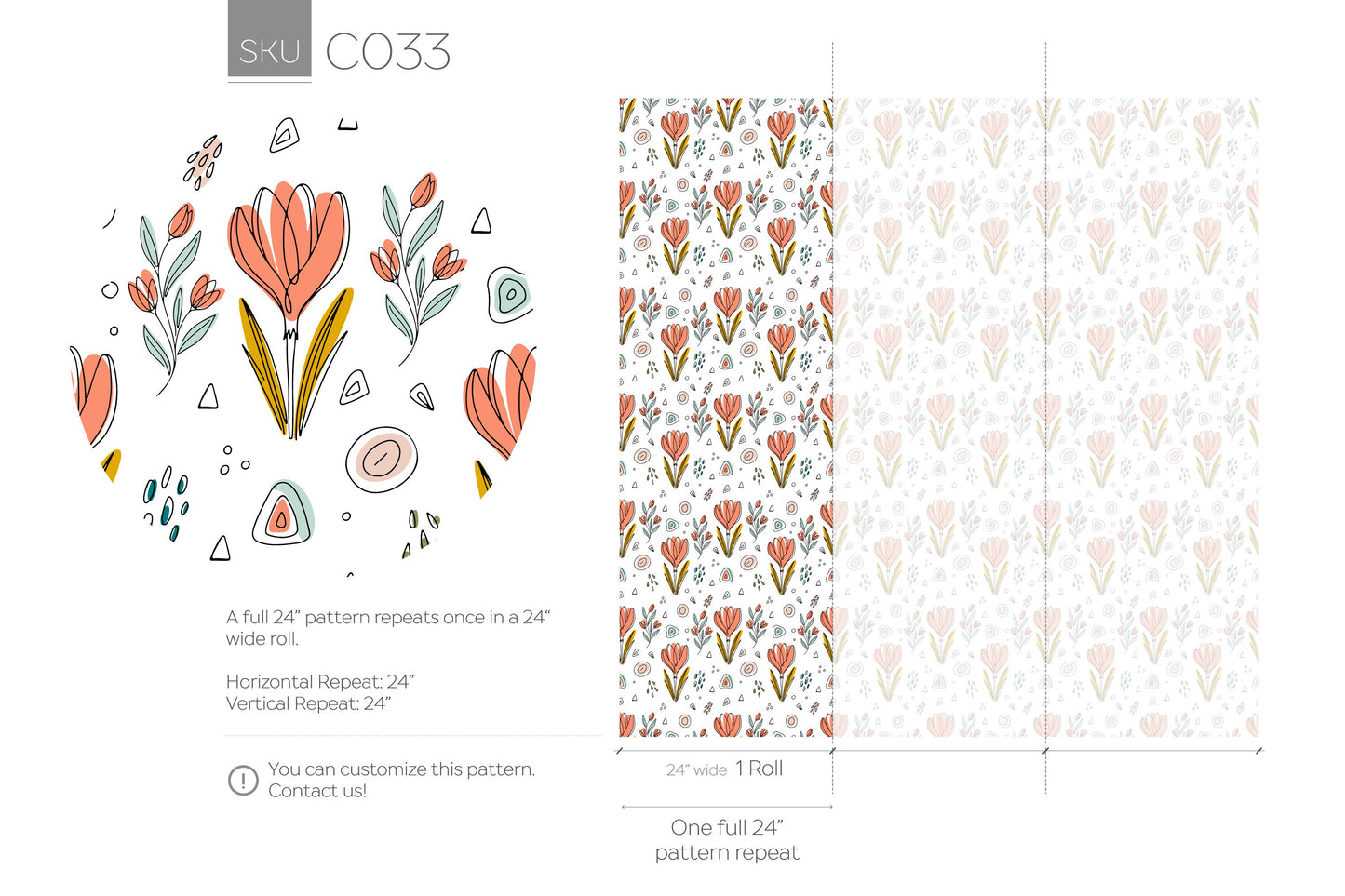 Whimsical Crocus Garden Wallpaper - C033