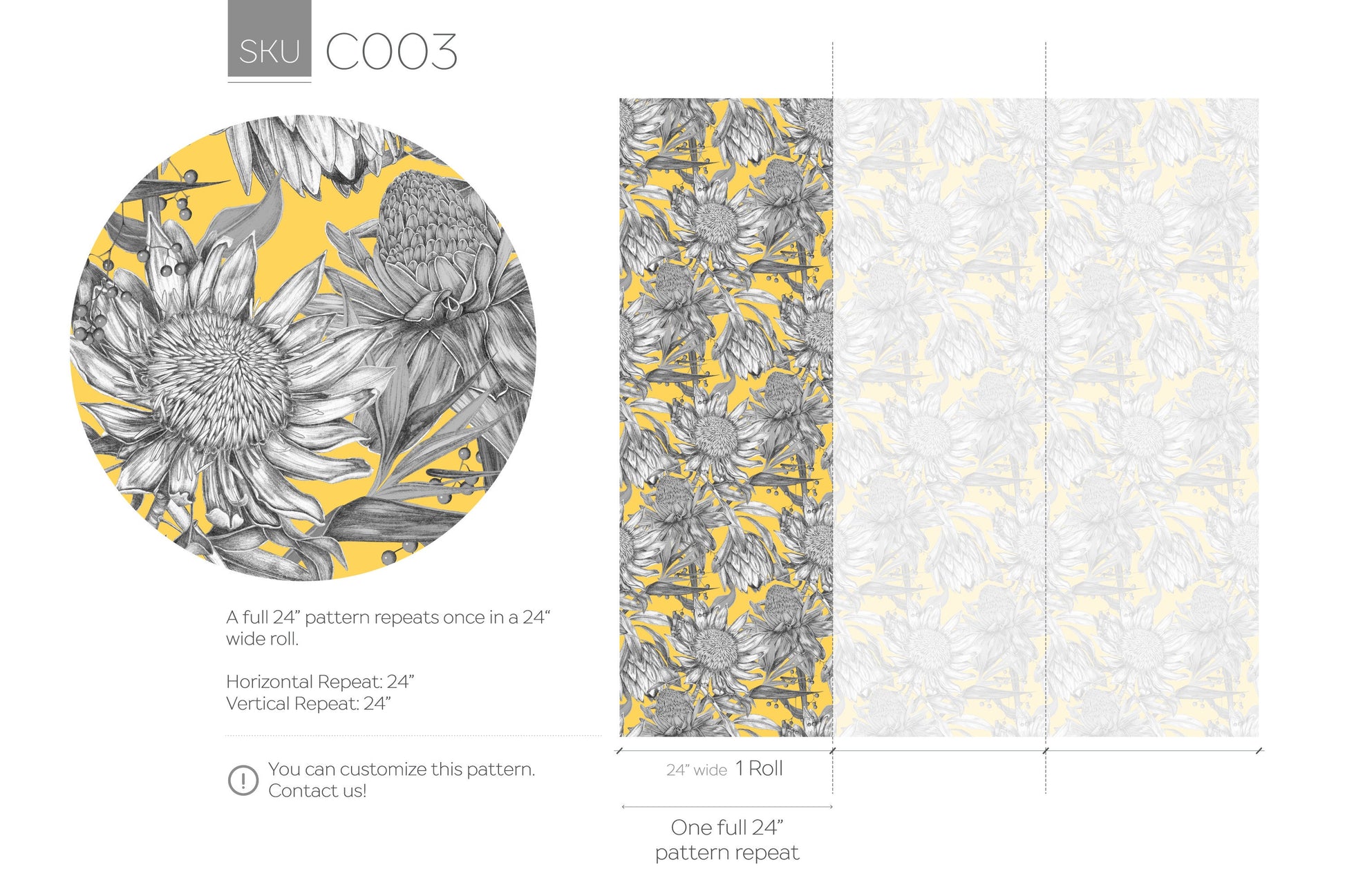 Solar Flora Elegance Wallpaper - C003
