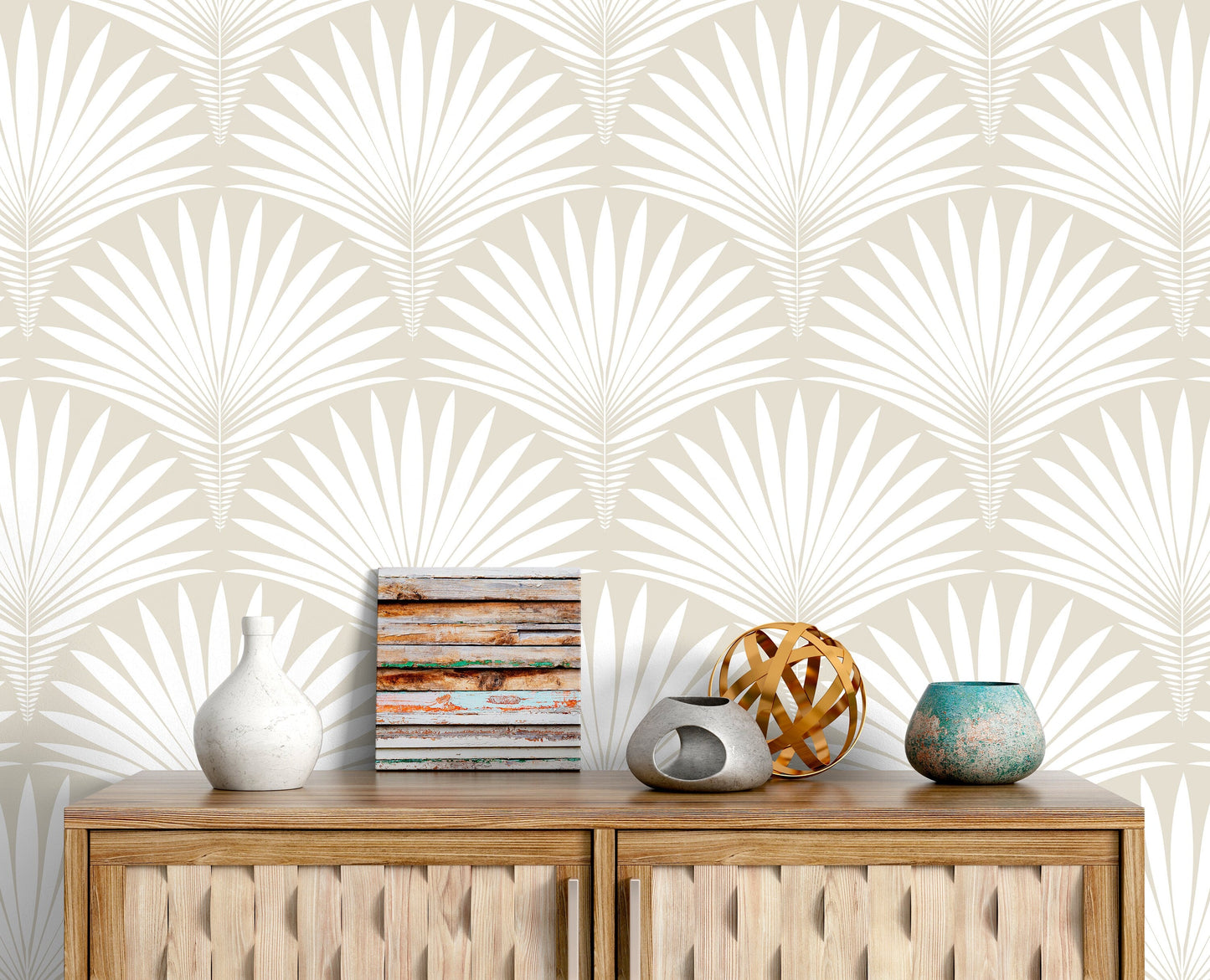 Artisanal Palm Fan Wallpaper - C019