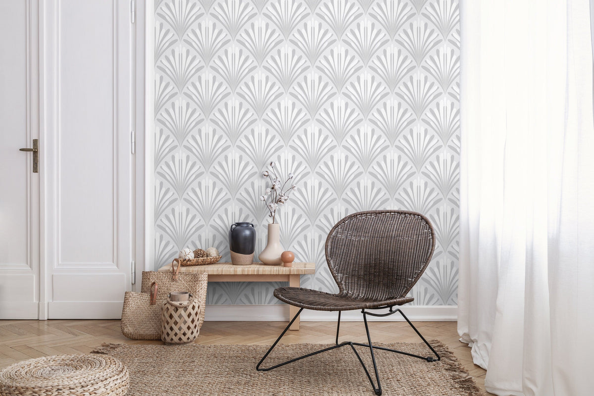 Wallpaper Peel and Stick Wallpaper Removable Wallpaper Home Decor Wall Art Wall Decor Room Decor / Gray Art Deco Wallpaper - X136