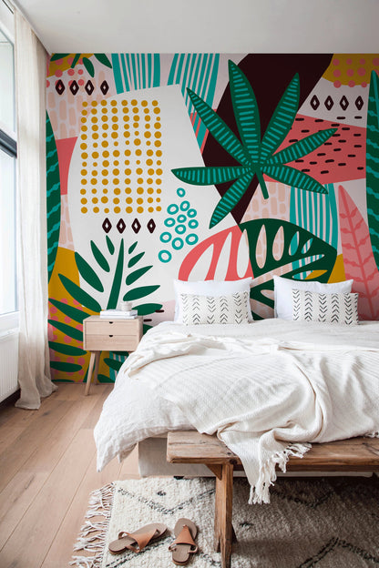 Wallpaper Peel and Stick Wallpaper Removable Wallpaper Home Decor Wall Art Wall Decor Room Decor / Tropical Abstract Wallpaper - B173