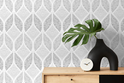 Wallpaper Peel and Stick Wallpaper Removable Wallpaper Home Decor Wall Art Wall Decor Room Decor / Gray Abstract Geometric Wallpaper - C370