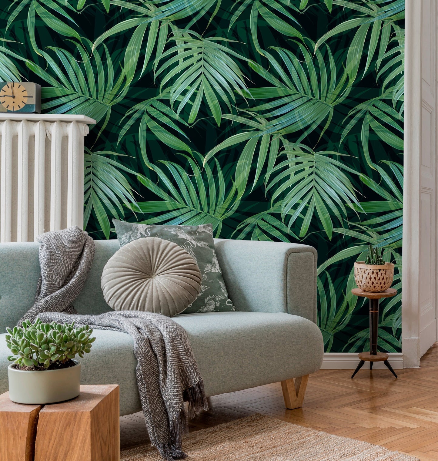 Wallpaper Peel and Stick Wallpaper Removable Wallpaper Home Decor Wall Art Wall Decor Room Decor / Tropical Green Leaves Wallpaper - C417