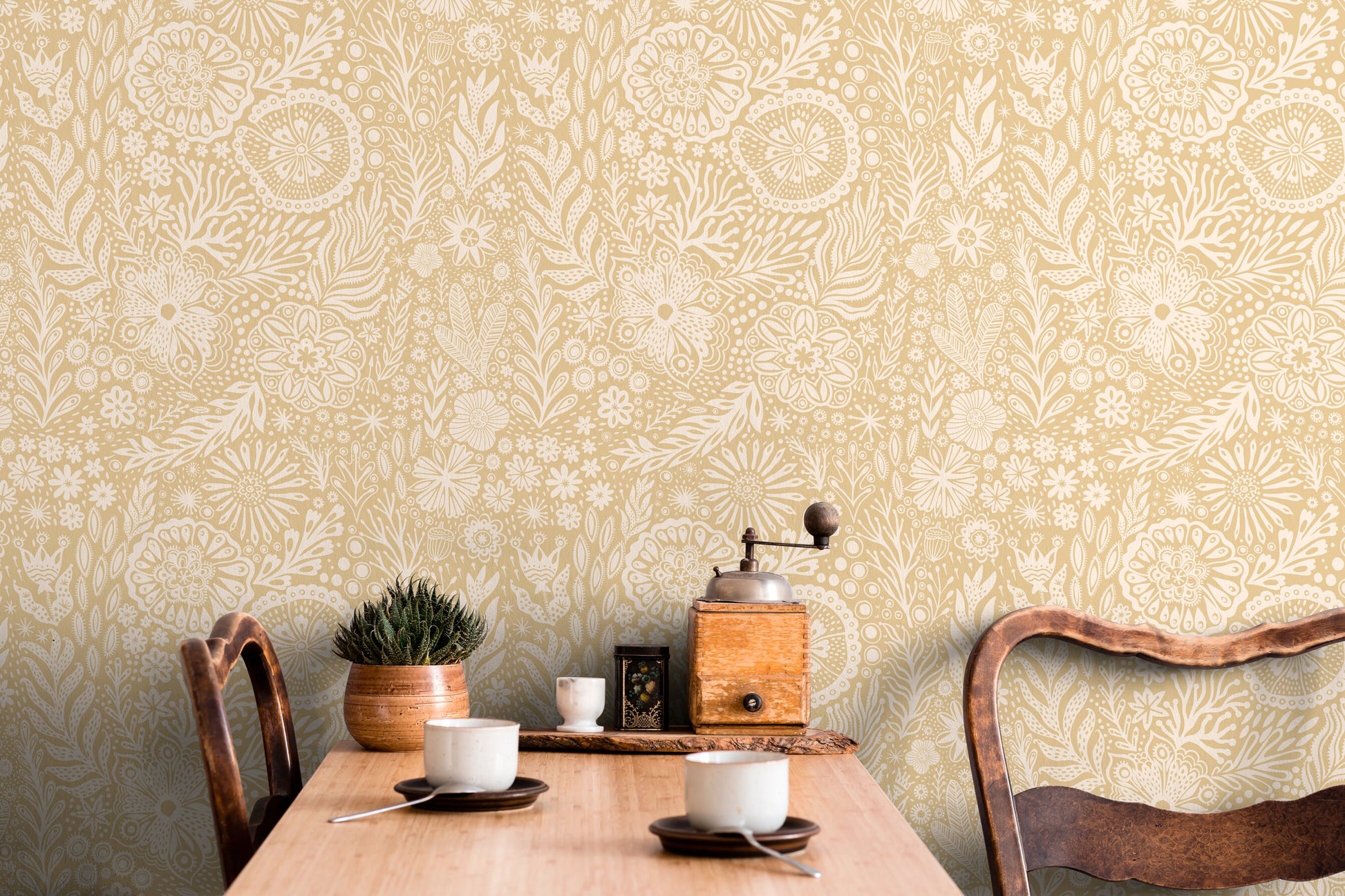 Wallpaper Peel and Stick Wallpaper Removable Wallpaper Home Decor Wall Art Wall Decor Room Decor / Floral Yellow Wallpaper - C434