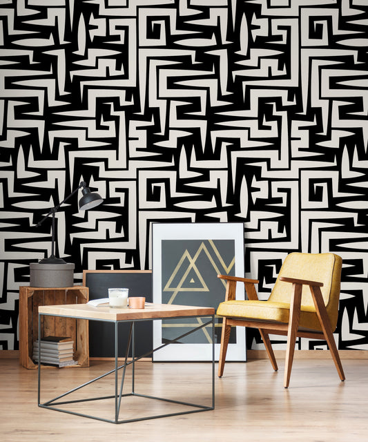 Wallpaper Peel and Stick Wallpaper Removable Wallpaper Home Decor Wall Art Wall Decor Room Decor / Abstract Geometric Wallpaper - C388