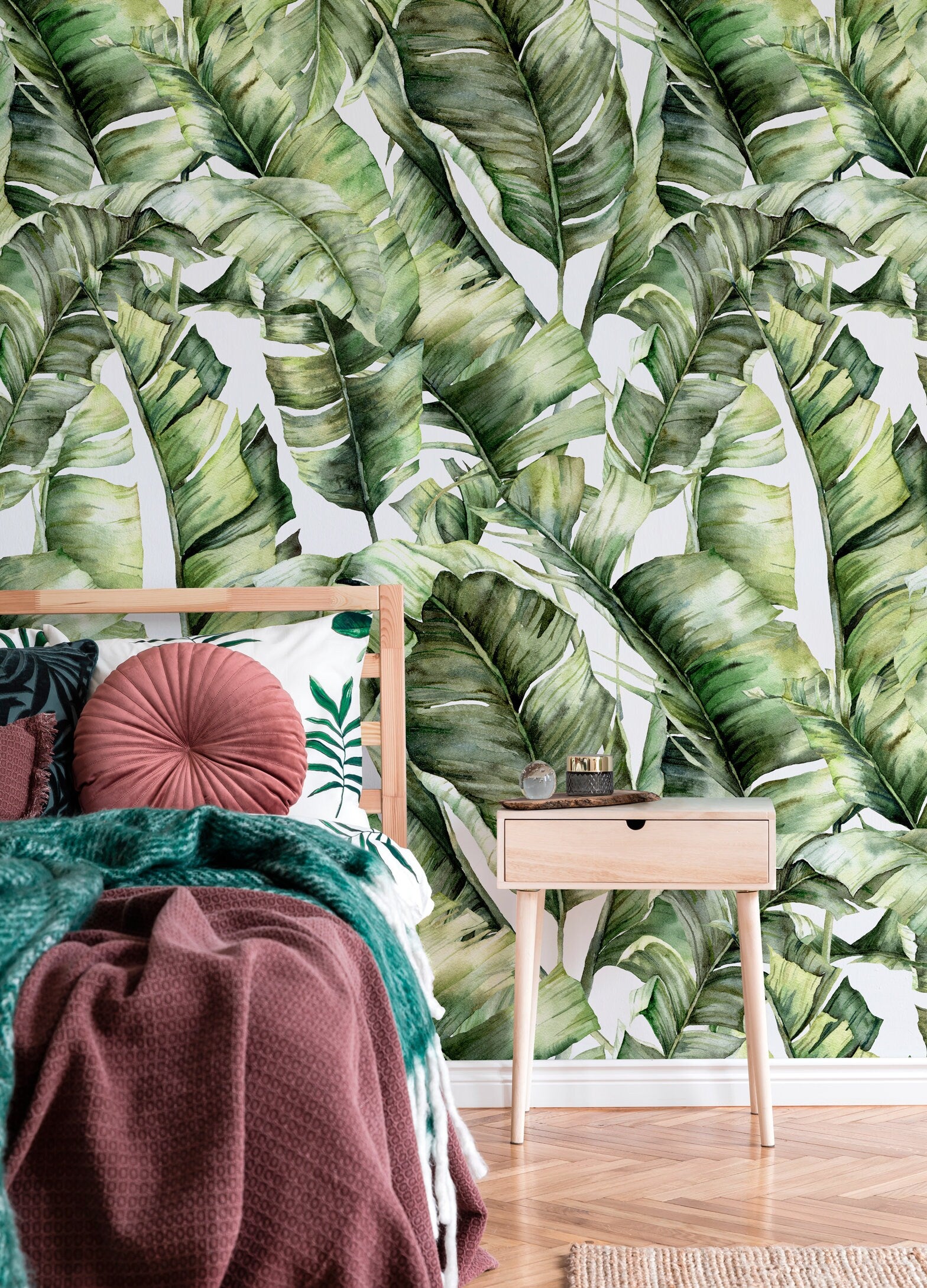 removable wallpaper banana leaf  The Weathered Fox