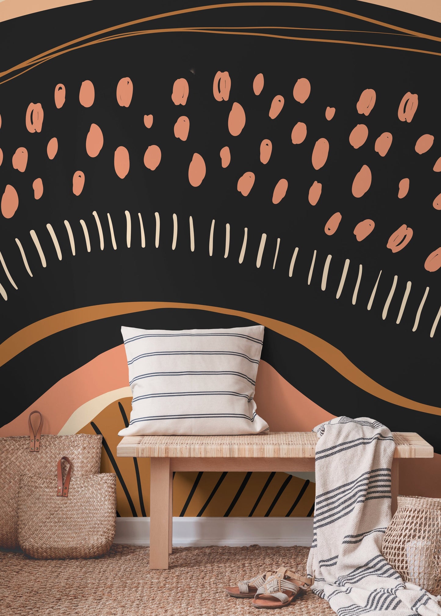 Wallpaper Peel and Stick Wallpaper Removable Wallpaper Home Decor Wall Art Wall Decor Room Decor / Abstract Orange Wallpaper - C412