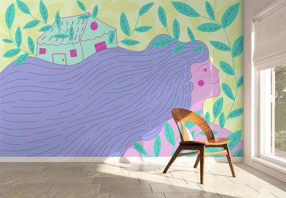 Wallpaper Peel and Stick Wallpaper Removable Wallpaper Home Decor Wall Art Wall Decor Room Decor / Modern Woman Wallpaper - C475