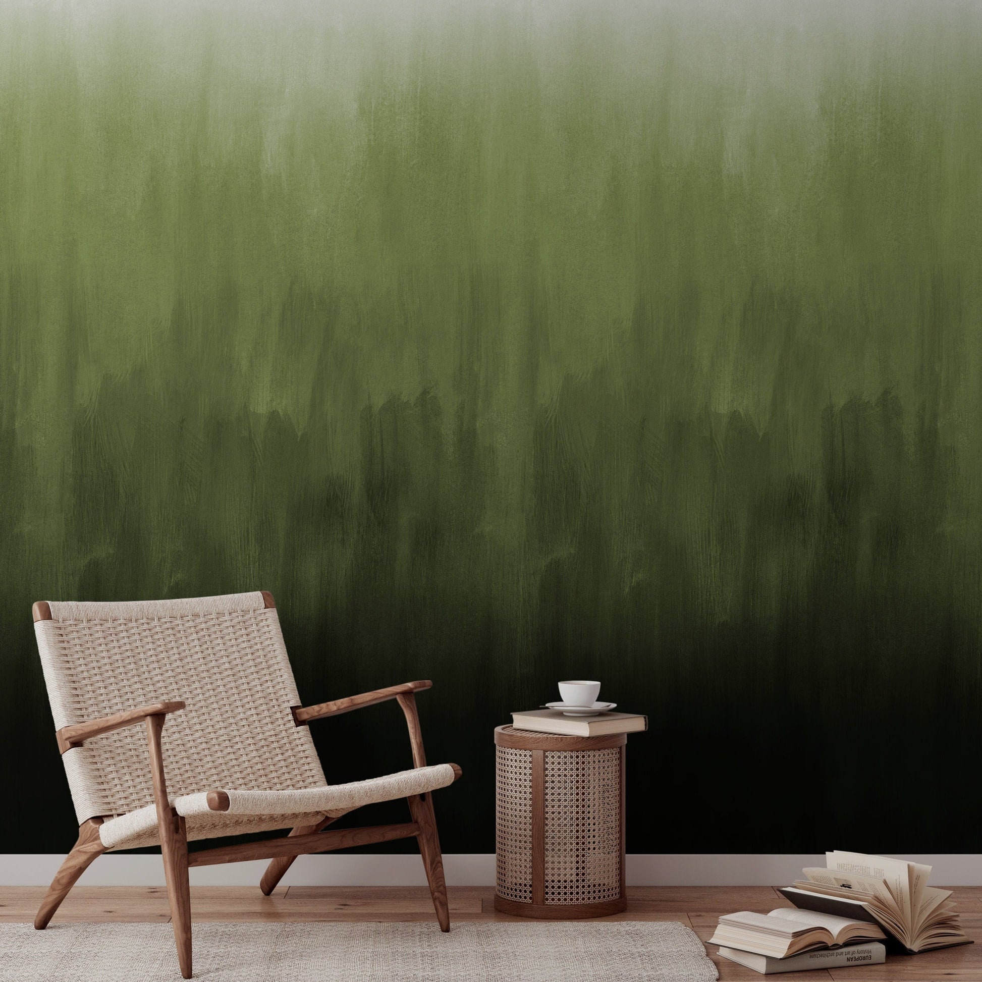 Ombre Green Fabric, Wallpaper and Home Decor