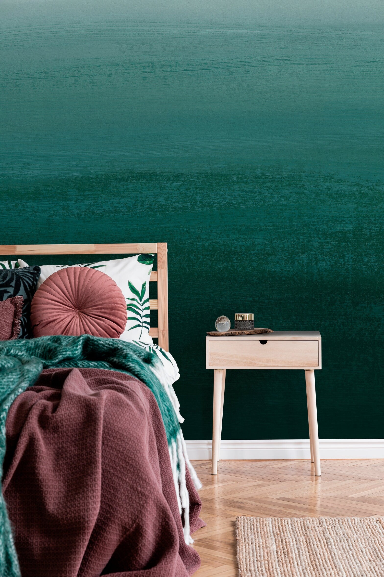 Wallpaper Peel and Stick Wallpaper Removable Wallpaper Home Decor Wall Art Wall Decor Room Decor / Green Modern Ombre Wallpaper - X162