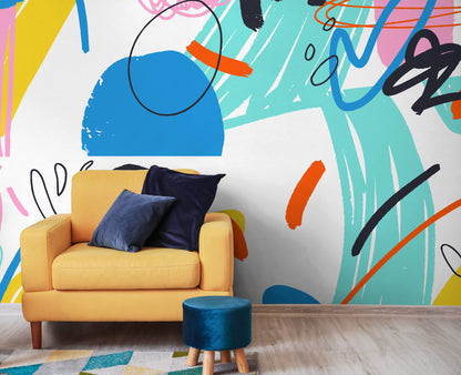 Wallpaper Peel and Stick Wallpaper Removable Wallpaper Home Decor Wall Art Wall Decor Room Decor / Colorful Abstract Mural Wallpaper - B867