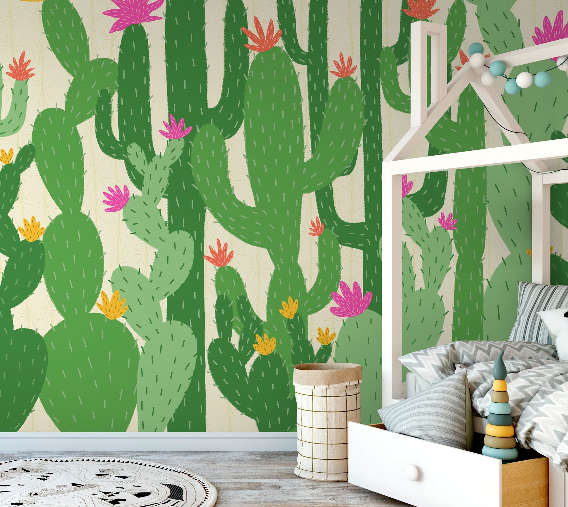 Wallpaper Peel and Stick Wallpaper Removable Wallpaper Home Decor Wall Art Wall Decor Room Decor / Kids Floral Cactus Wallpaper - C477