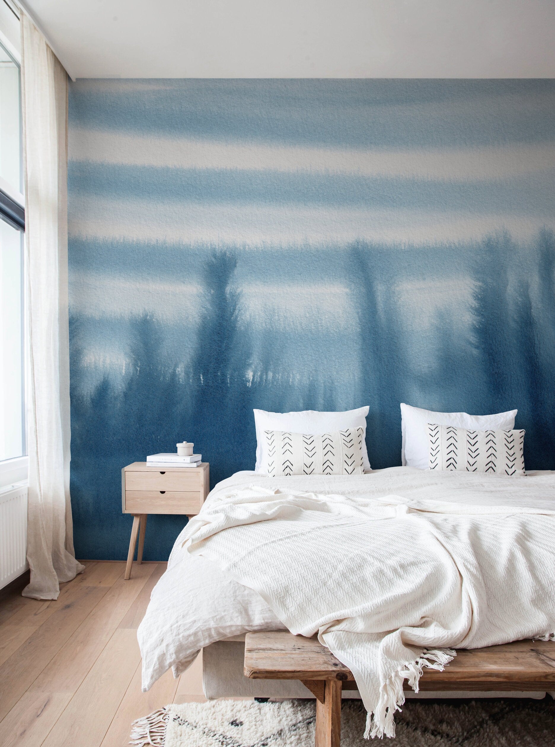 Wallpaper Peel and Stick Wallpaper Removable Wallpaper Home Decor Wall Art Wall Decor Room Decor / Blue Ombre Wallpaper - X156