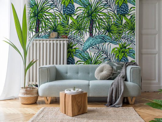 Wallpaper Peel and Stick Wallpaper Removable Wallpaper Home Decor Wall Art Wall Decor Room Decor / Tropical leaf Drawing Wallpaper - B113