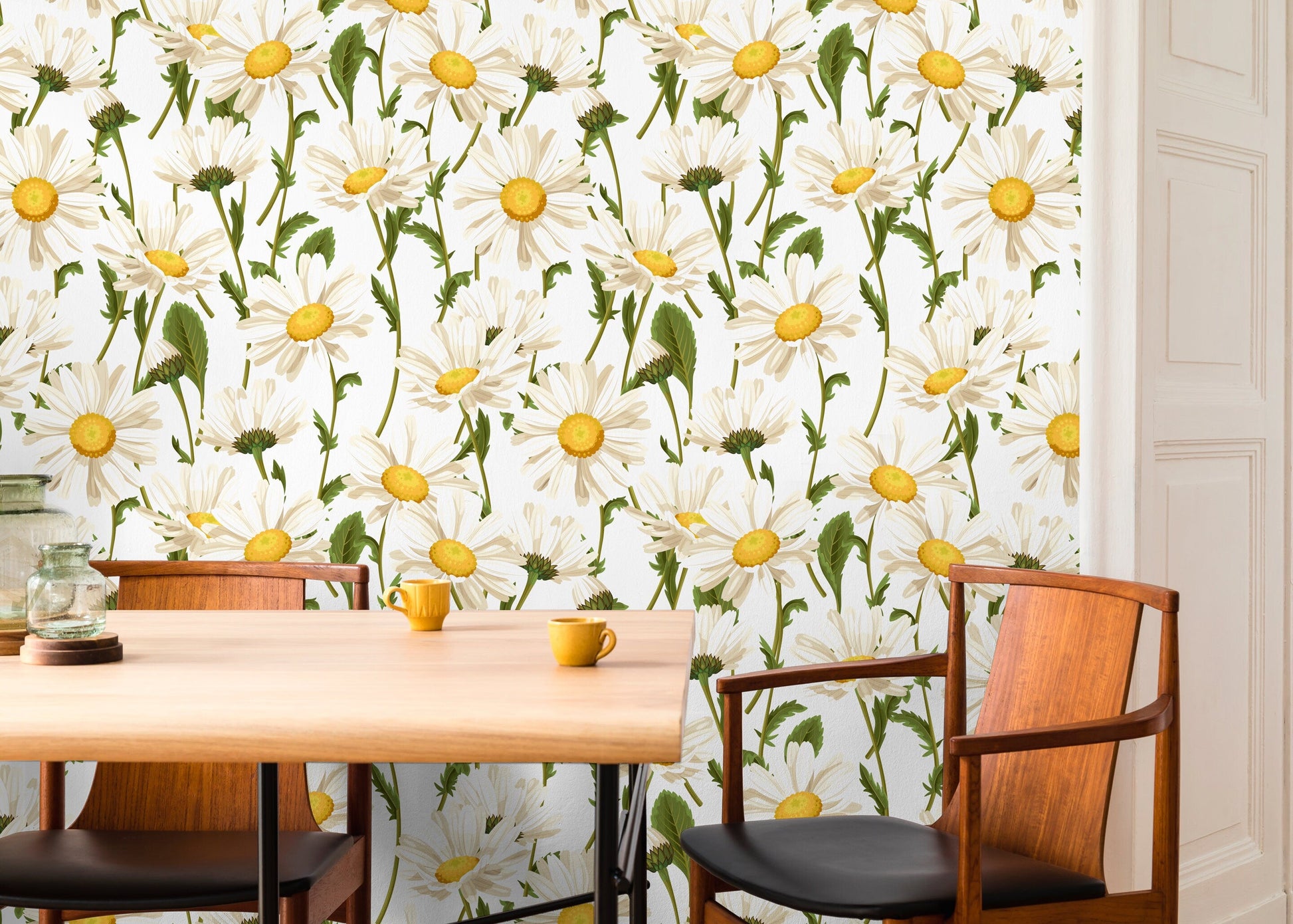 Daisy Wallpaper, Removable Wallpaper, Wallpaper, Wallpaper, Flower Wallpaper - A209