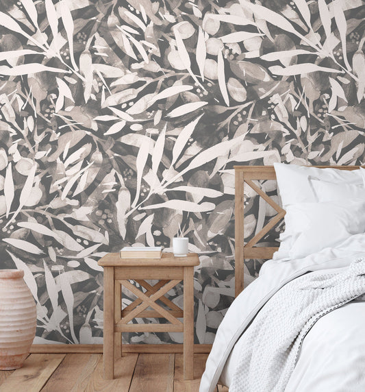 Wallpaper Peel and Stick Wallpaper Removable Wallpaper Home Decor Wall Art Wall Decor Room Decor / Abstract Leaves Wallpaper – X151