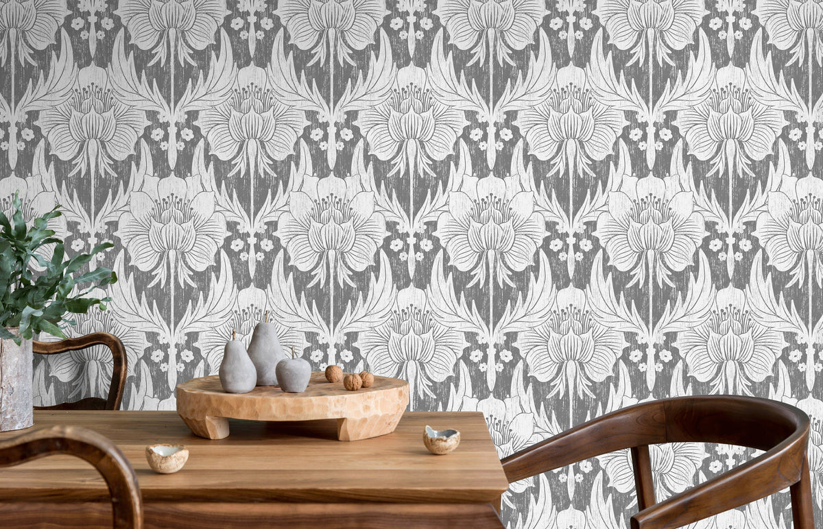 Wallpaper Peel and Stick Wallpaper Removable Wallpaper Home Decor Wall Art Wall Decor Room Decor / Vintage Floral Wallpaper - X171