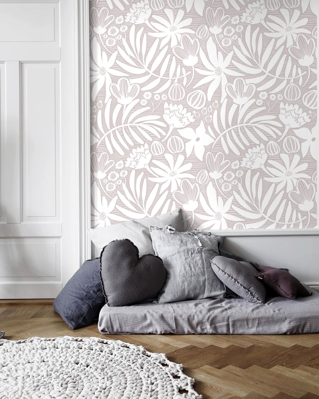 Wallpaper Peel and Stick Wallpaper Removable Wallpaper Home Decor Wall Art Wall Decor Room Decor / Neutral Boho Floral Wallpaper - X180