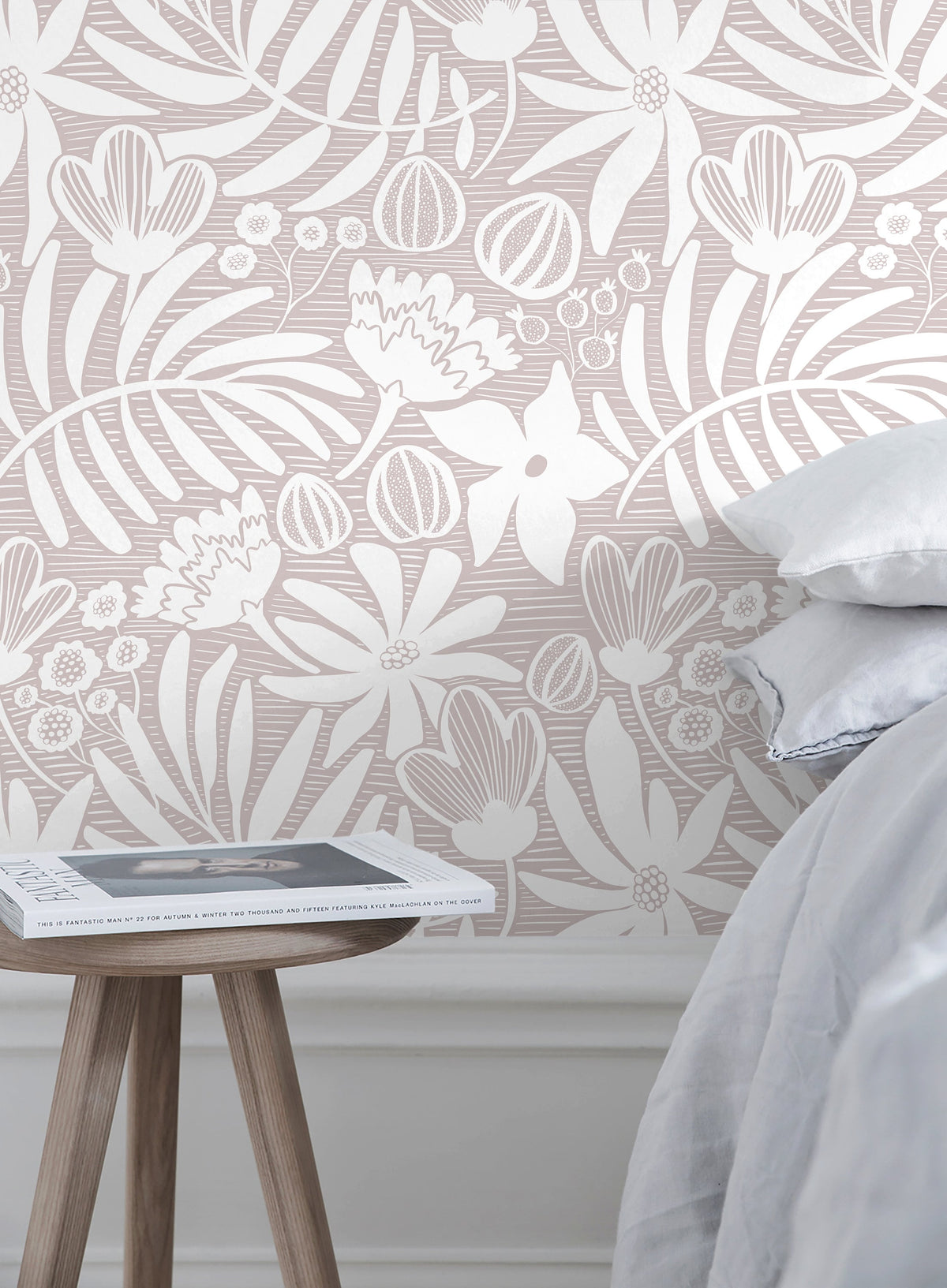 Wallpaper Peel and Stick Wallpaper Removable Wallpaper Home Decor Wall Art Wall Decor Room Decor / Neutral Boho Floral Wallpaper - X180