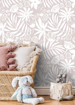 Wallpaper Peel and Stick Wallpaper Removable Wallpaper Home Decor Wall Art Wall Decor Room Decor / Neutral Boho Floral Wallpaper - X180