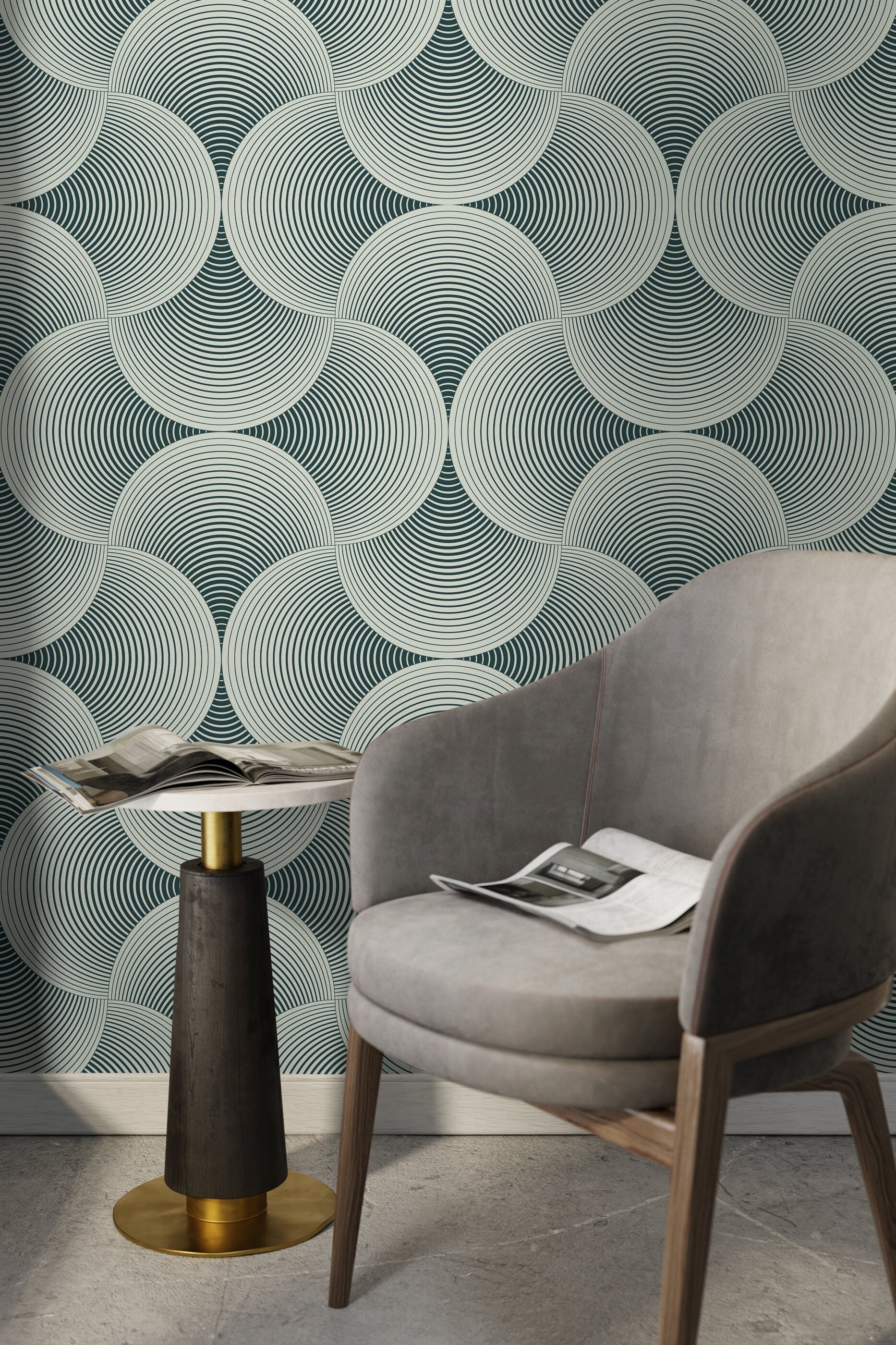 Living Room Decor With Scandinavian Wallpaper