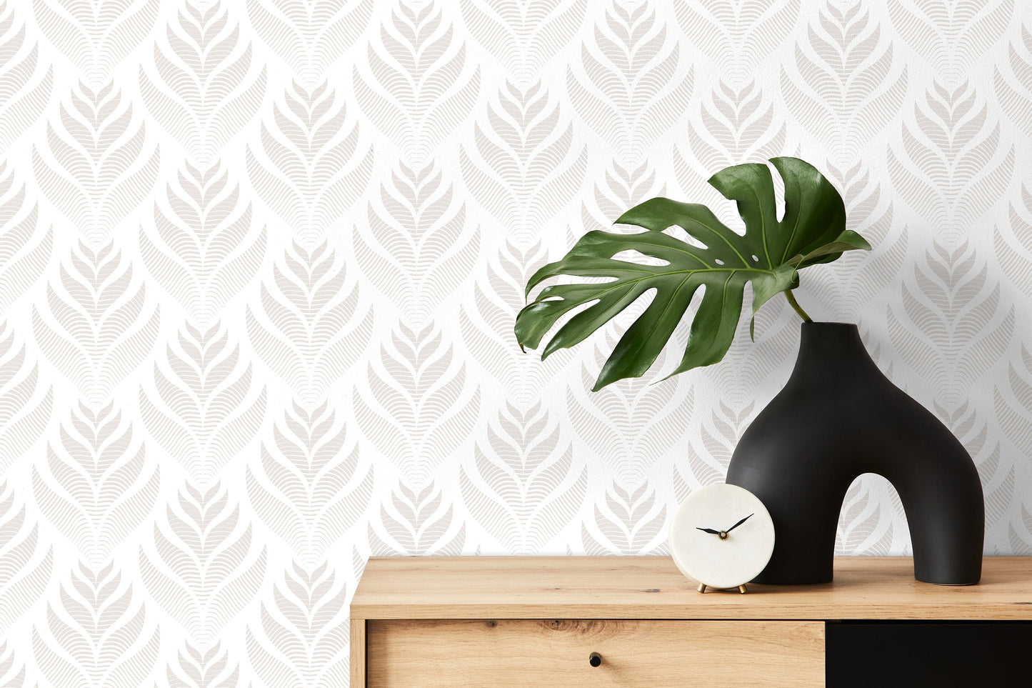 Wallpaper Peel and Stick Wallpaper Removable Wallpaper Home Decor Wall Art Wall Decor Room Decor / Minimalist Boho Leaf Wallpaper - C492