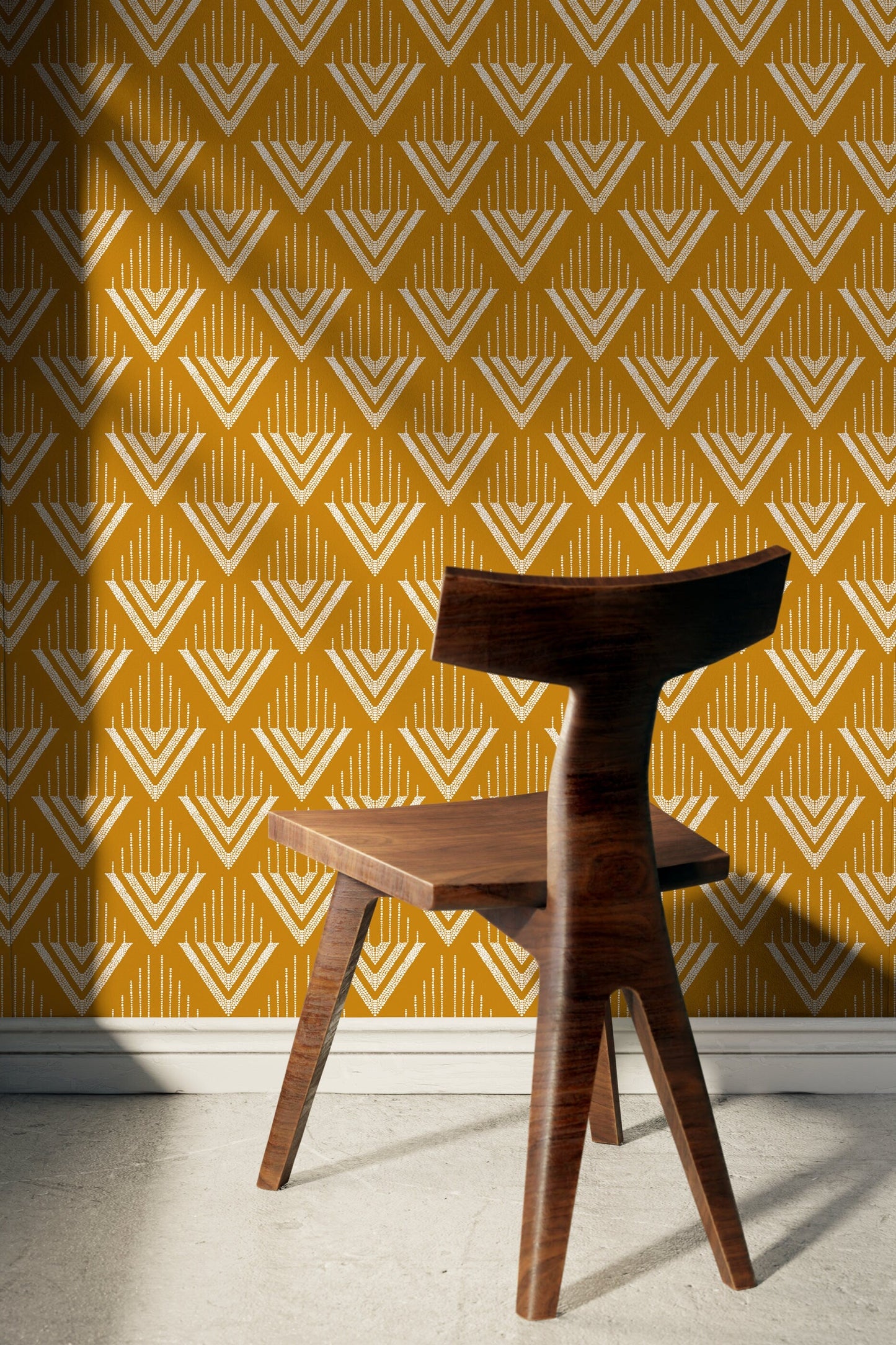 Wallpaper Peel and Stick Wallpaper Removable Wallpaper Home Decor Wall Art Wall Decor Room Decor / Mustard Geometric Wallpaper - C499