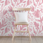 Wallpaper Peel and Stick Wallpaper Removable Wallpaper Home Decor Wall Art Wall Decor Room Decor / Cute Pink Floral Wallpaper - X182
