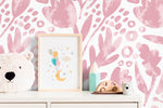 Wallpaper Peel and Stick Wallpaper Removable Wallpaper Home Decor Wall Art Wall Decor Room Decor / Cute Pink Floral Wallpaper - X182