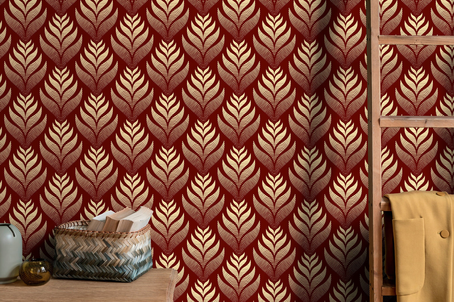 Wallpaper Peel and Stick Wallpaper Removable Wallpaper Home Decor Wall Art Wall Decor Room Decor / Non-Metalic Leaf Wallpaper - C493