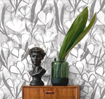 Wallpaper Peel and Stick Wallpaper Removable Wallpaper Home Decor Wall Art Wall Decor Room Decor / Black and White Floral Wallpaper - X191