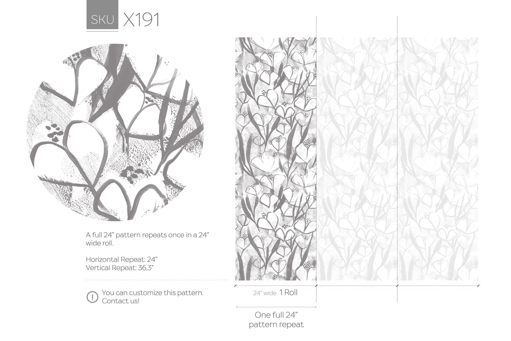 Wallpaper Peel and Stick Wallpaper Removable Wallpaper Home Decor Wall Art Wall Decor Room Decor / Black and White Floral Wallpaper - X191