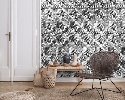 Wallpaper Peel and Stick Wallpaper Removable Wallpaper Home Decor Wall Art Wall Decor Room Decor / Modern Black and White Wallpaper - C547