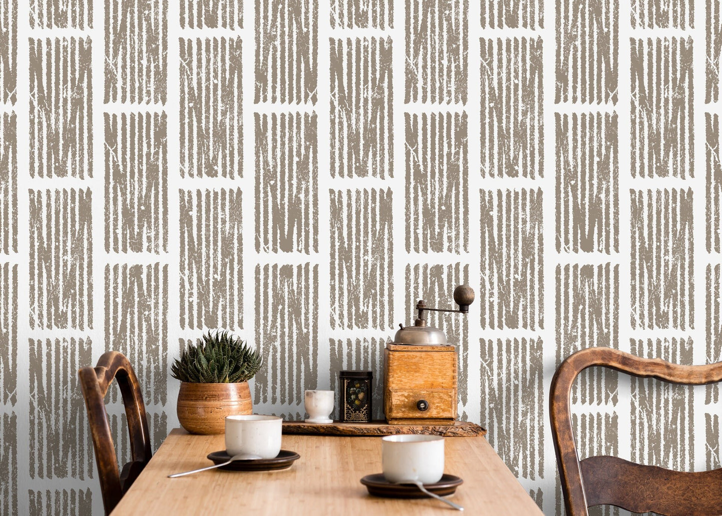 Wallpaper Peel and Stick Wallpaper Removable Wallpaper Home Decor Wall Art Wall Decor Room Decor / Beige and Gray Geometric Wallpaper - C551