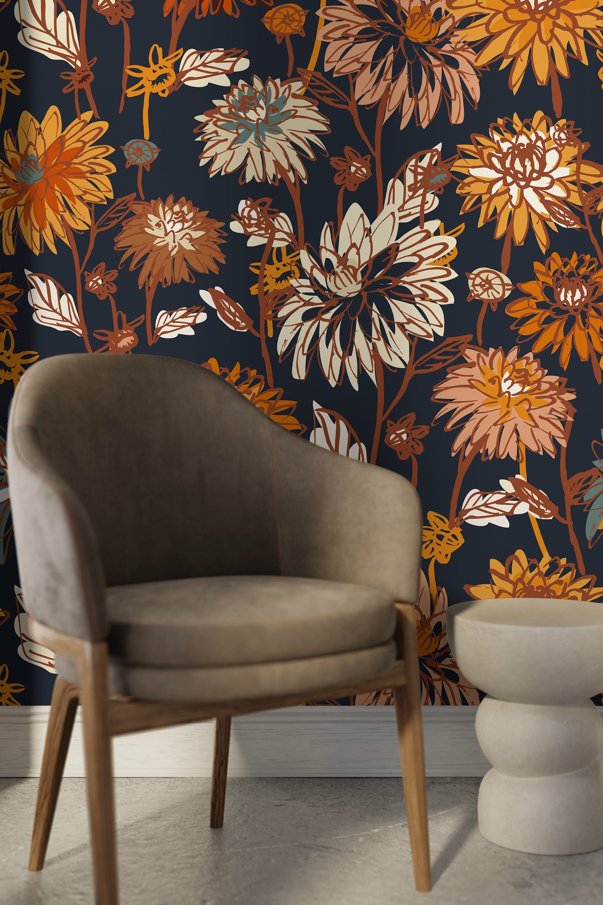 NuWallpaper Oopsie Daisy Grey Peel  Stick Vinyl Strippable Wallpaper  Covers 3075 sq ft NUS3162  The Home Depot