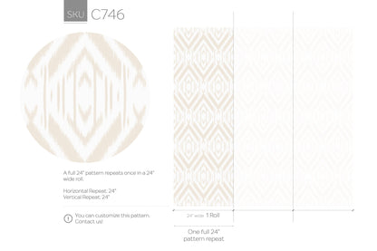 Neutral Tribal Boho Wallpaper / Peel and Stick Wallpaper Removable Wallpaper Home Decor Wall Art Wall Decor Room Decor - C746