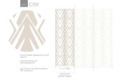 Beige Tribal Boho Wallpaper / Wallpaper Peel and Stick Wallpaper Removable Wallpaper Home Decor Wall Art Wall Decor Room Decor - C751