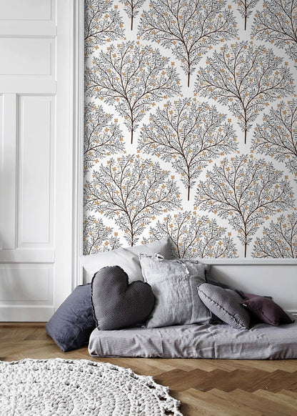 Tree Floral Wallpaper / Peel and Stick Wallpaper Removable Wallpaper Home Decor Wall Art Wall Decor Room Decor - C810