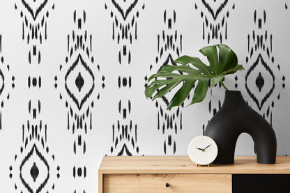 Black and White African Wallpaper / Peel and Stick Wallpaper Removable Wallpaper Home Decor Wall Art Wall Decor Room Decor - C803