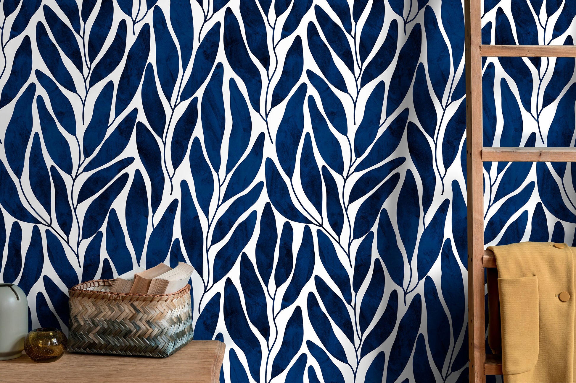 Navy Blue Peel and Stick Removable Wallpaper