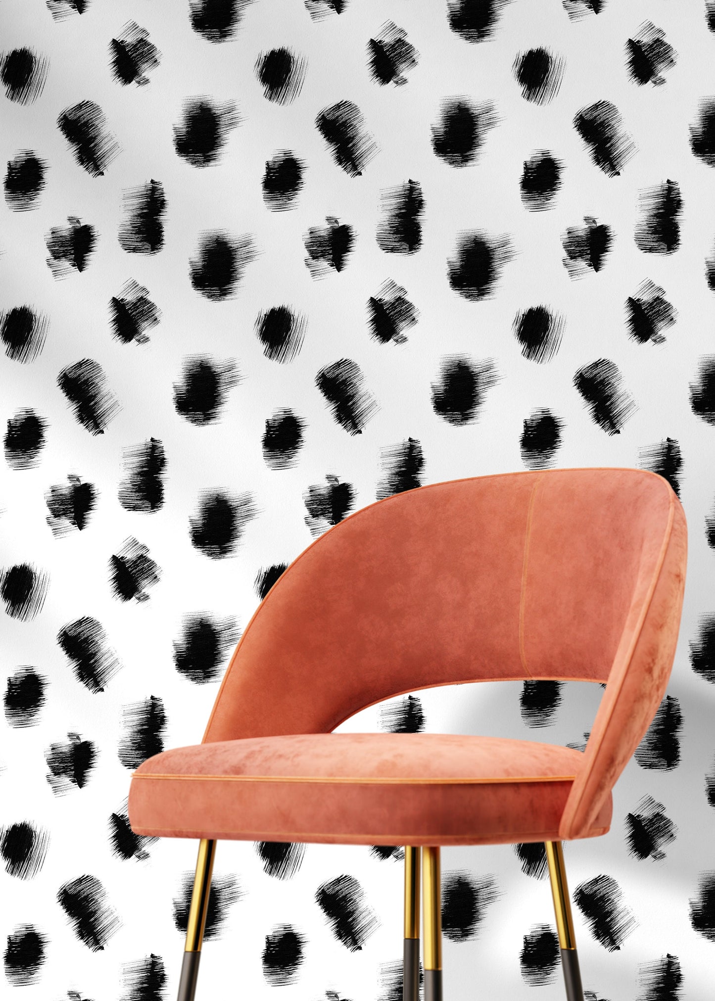 Black and White Speckle Dots Wallpaper / Peel and Stick Wallpaper Removable Wallpaper Home Decor Wall Art Wall Decor Room Decor - C895